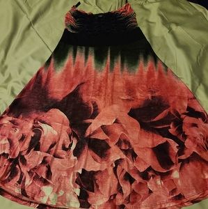 Strapless floral summer dress